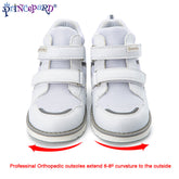 Princepard Intoeing orthopedic shoes White Leather Sport Sneaker with intoeing gait pigeon gait